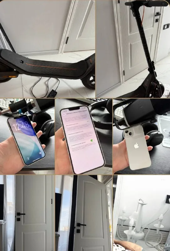 Xiaomi Electric Scooter 6, Айфон 14, двери, люстра