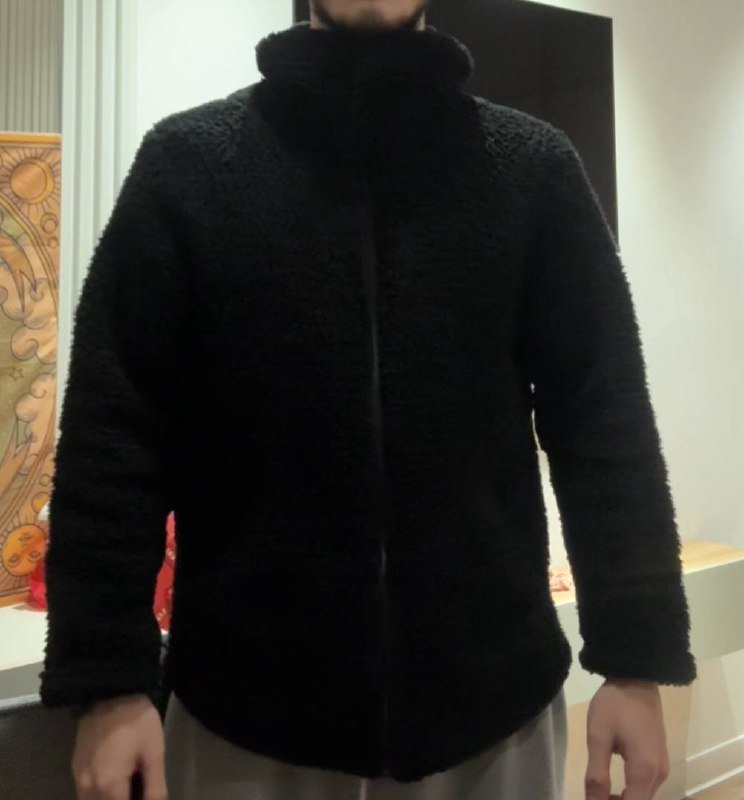 Куртка овечка, теплая, мягкая черная 2