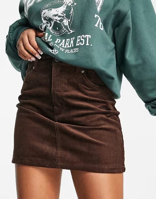 Лонгслив SKIMS, Женские брюки Nice One, Юбка Monki коричневая, Юбка Monki чёрная 5