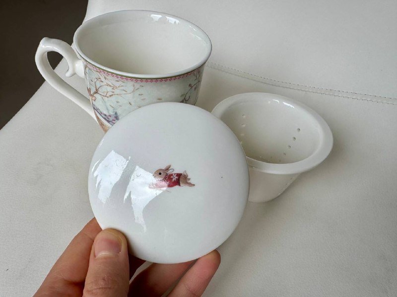 Кружка чашка для заваривания чая с керамическим ситечком 3