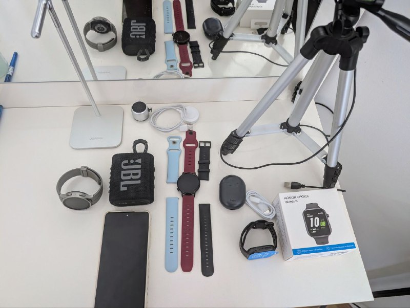 Клетка для собаки, Poco X4 Pro, Galaxy Watch5 Pro, Honor Watch 2i, Huawei Watch GT 3-C6D, колонки JBL GO3, лампа с держателем 7