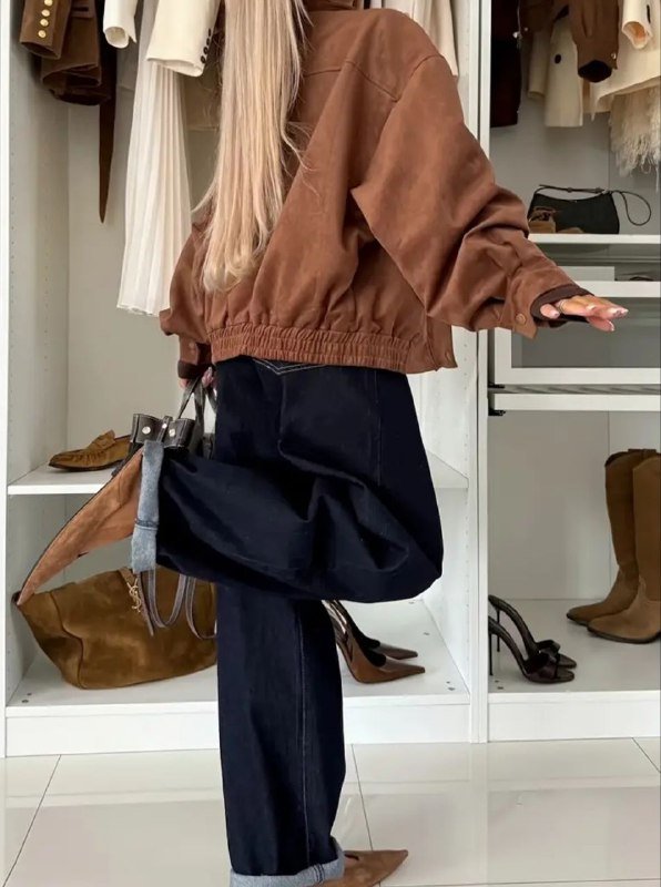 Куртка бомбер женская XL коричневая 2