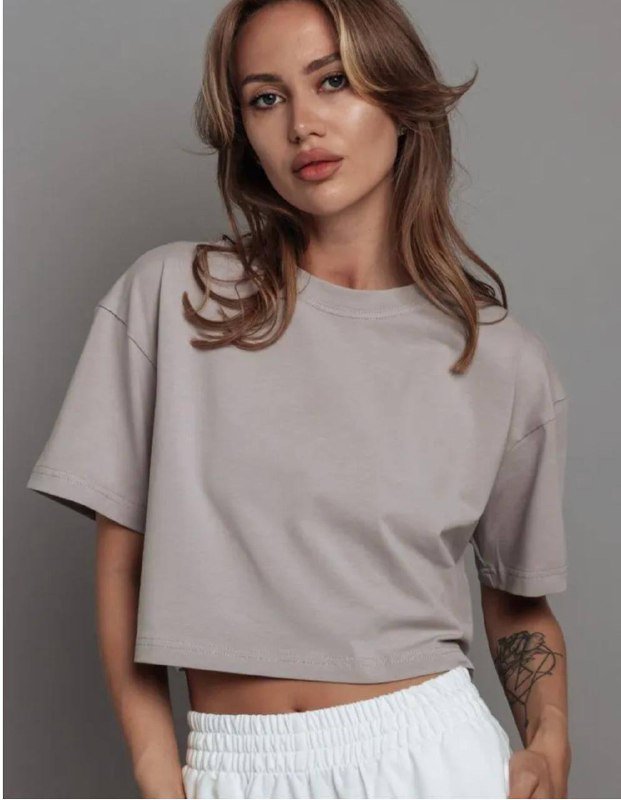 Укороченные футболки хаки S, светлая XS 3