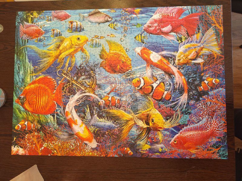 Пазл с рыбками, одна деталька повреждена собакой 4