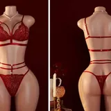 Женское белье, комплект черный и красный 3