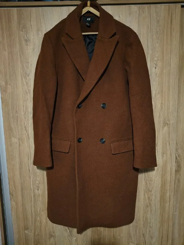 Чоловіче коричневе тепле пальто H&M