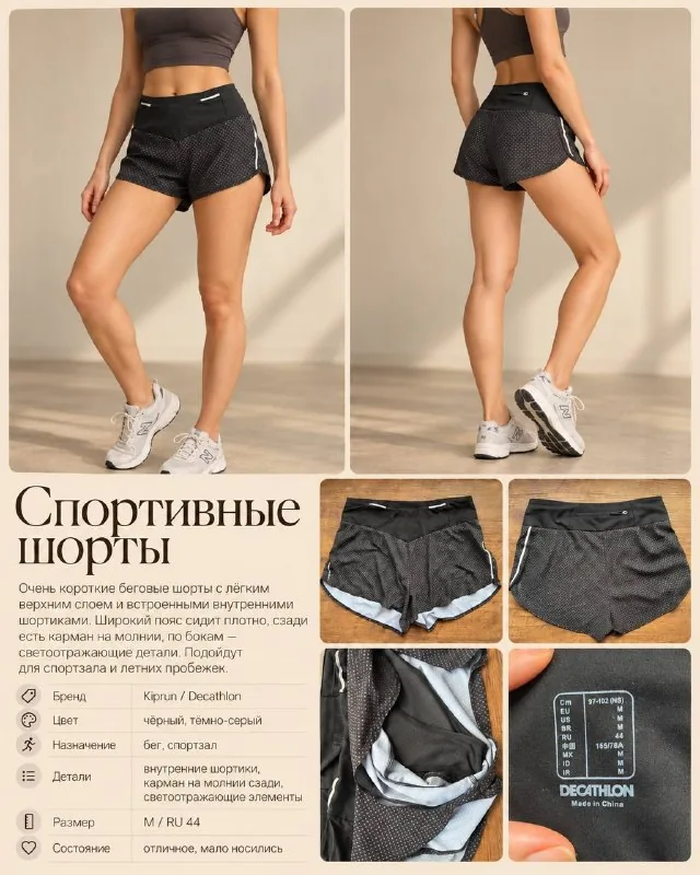 ქალის Decathlon-ის სპორტული შორტები