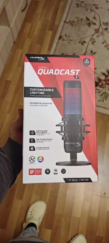 Микрофон HyperX QuadCast S с RGB-подсветкой