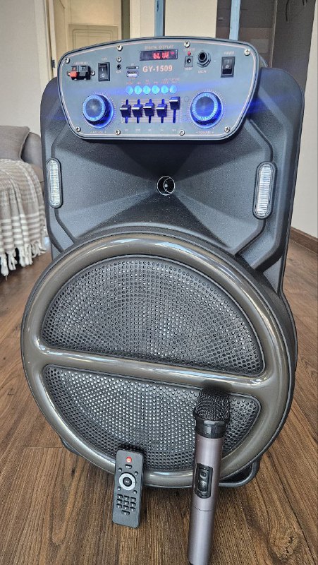 Колонка GY-1509 с микрофоном и подсветкой 4