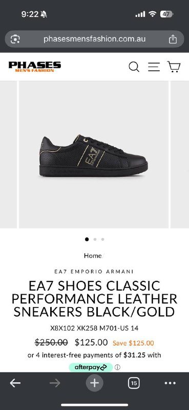 Мужские кроссовки EA7 Emporio Armani 42 размер