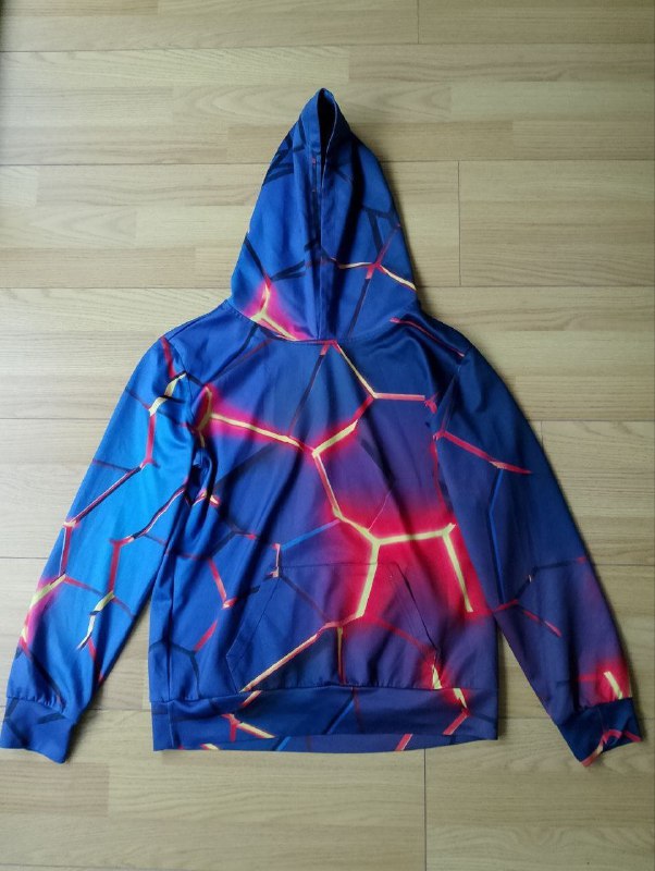 3D Hoodie Tectonic Fracture Size L Unisex 2