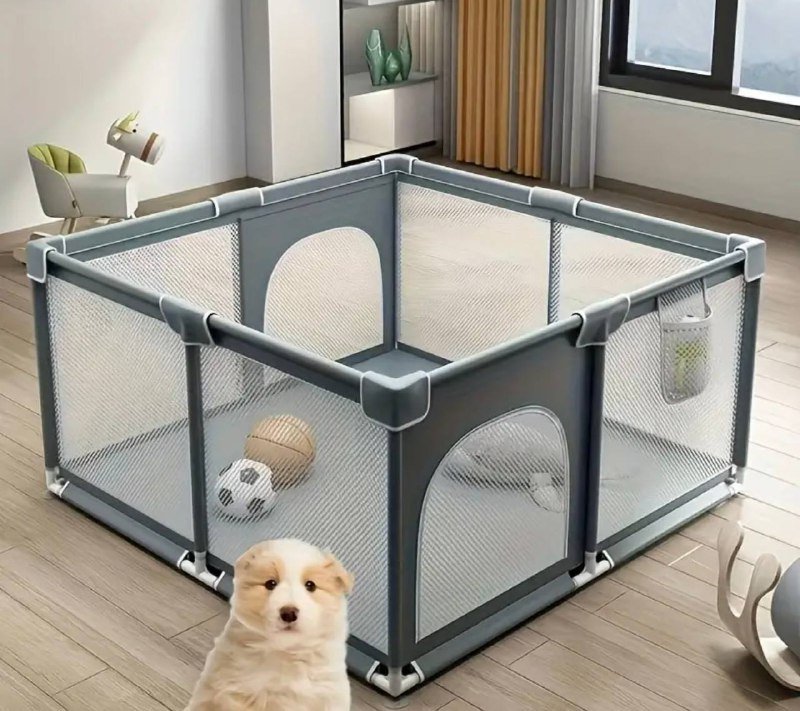 Манеж детский с домиком тапочек 3