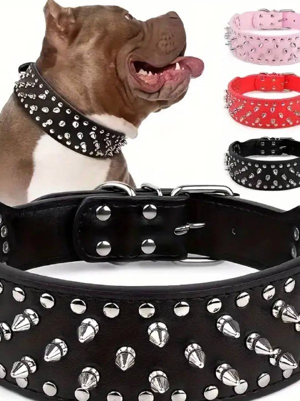 Кожаный ошейник для собак размер XXL черный 2