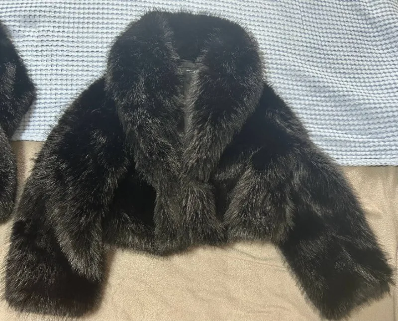 Шубы из эко-меха, короткая шуба Zara 1