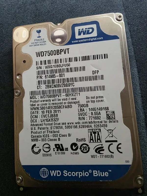 Жесткий диск 750GB SATA 1