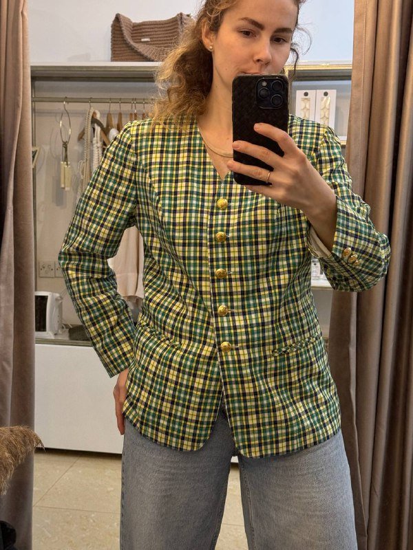 Твидовый жакет Zara, Твидовый жакет Decjuba, Винтажный жакет в клетку 3