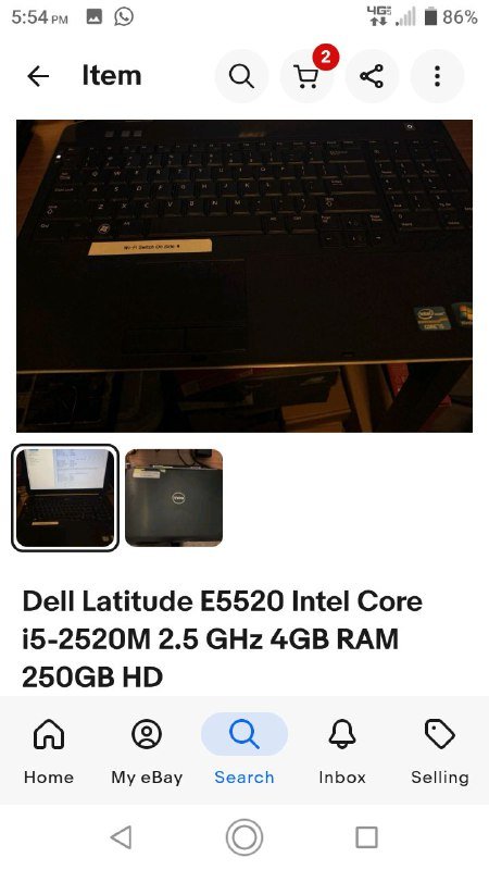 Ноутбук Dell с оперативной памятью 6 ГБ