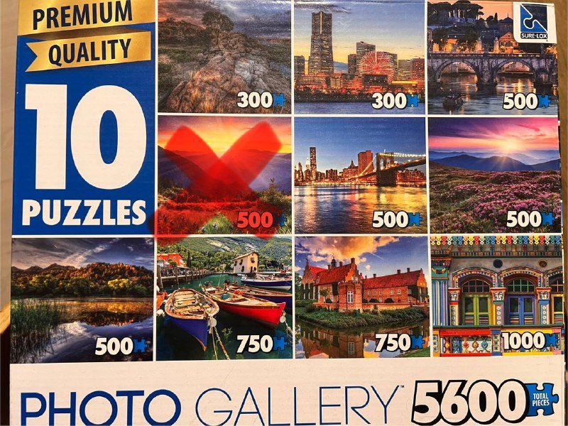 9 пазлов разных размеров в одной коробке 2