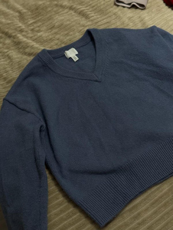 базовый свитер H&M пыльно-синий XS 4