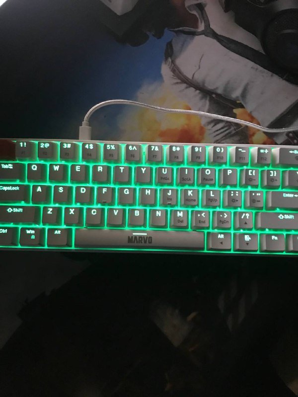 Клавиатура MARVO белая с красными свитчами