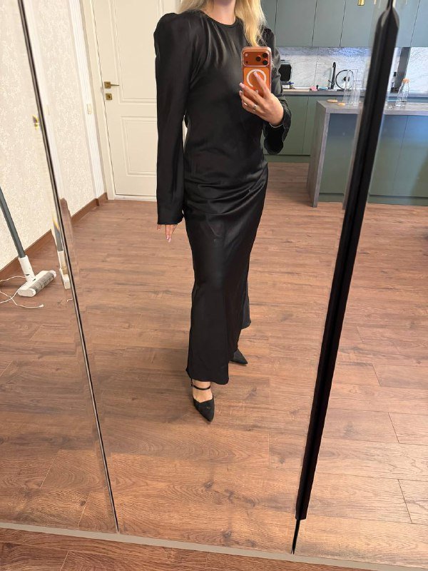 Платье в пол черное размер М-Л 3