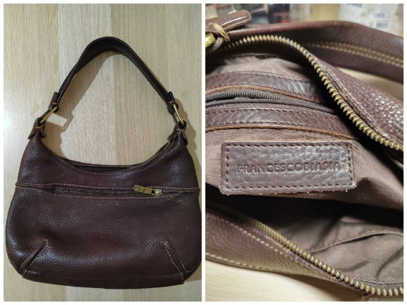 Коричневая кожаная сумка Francescobiastia