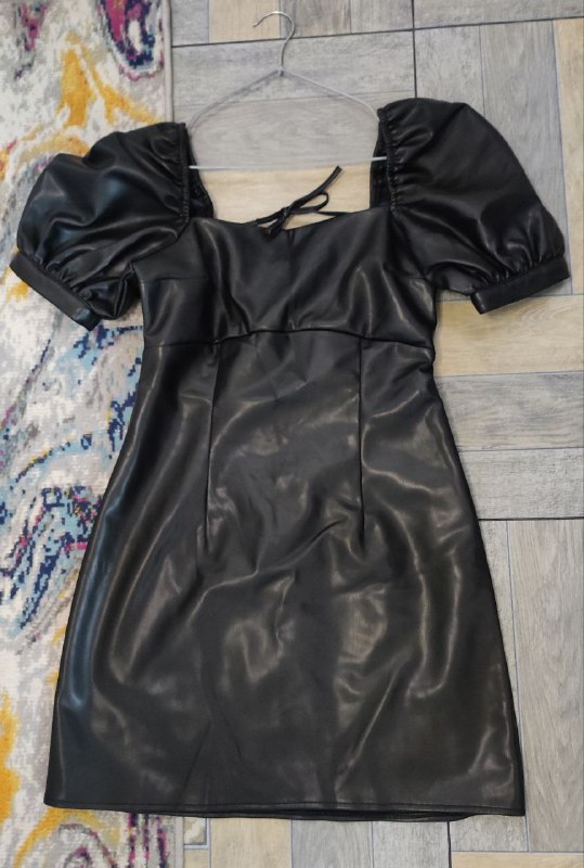 Платье из кожзама, женский комбинезон, чёрное платье H&M
