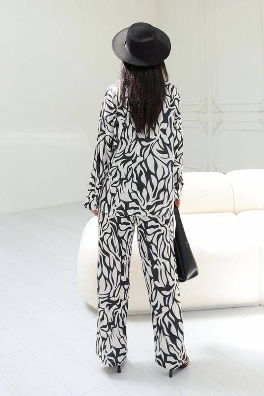 Атласный комплект (рубашка и брюки), Shein комплект (топ и брюки) 2