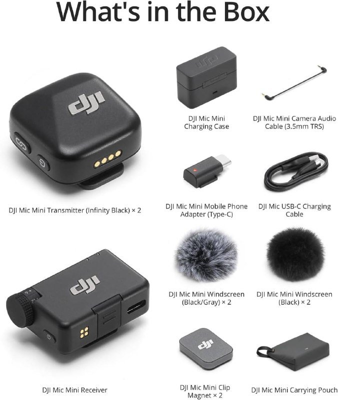 DJI Mic Mini с двумя передатчиками и зарядным кейсом 2