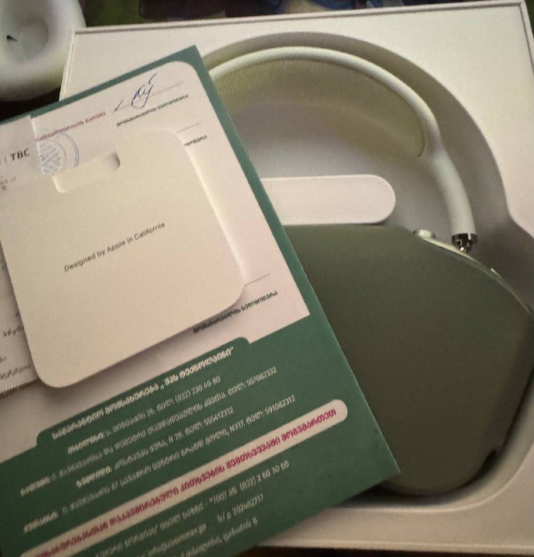 AirPods Max 1 зеленые наушники с коробкой и проводом