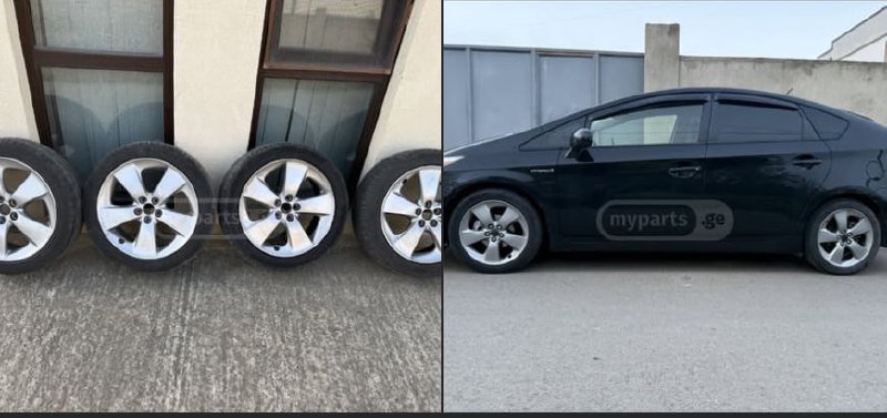 Диски от Prius с шинами и ковриками