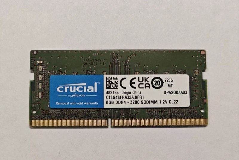 Озу DDR4 SO-DIMM Crucial 8GB 3200MHz