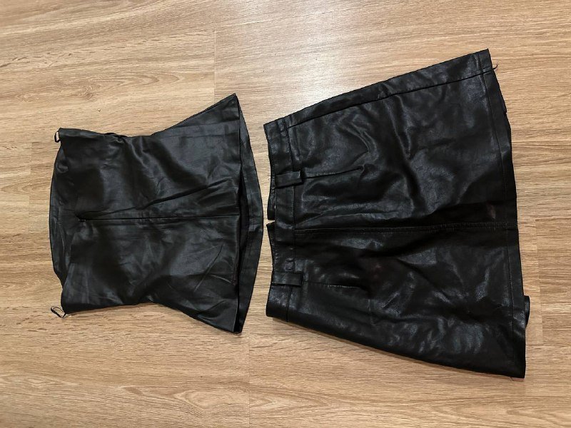 Укороченный топ и юбка-шорты из кожзама 2