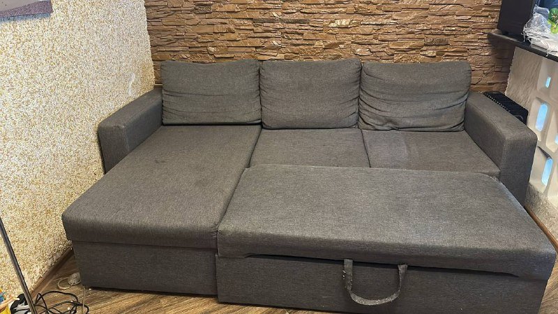 Раскладной угловой диван с ящиком для хранения 2