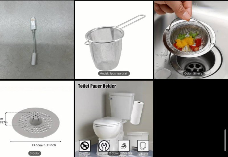 Адаптер Apple lightning – jack, ситечко для чая, улавливатель для раковины, держатель туалетной бумаги