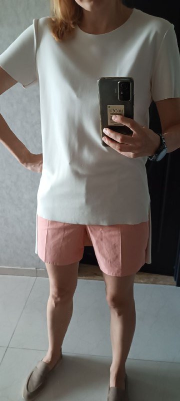 Платье белое COS, бермуды COS, блуза COS, ремень Twin-set, платье Pianura studio 4