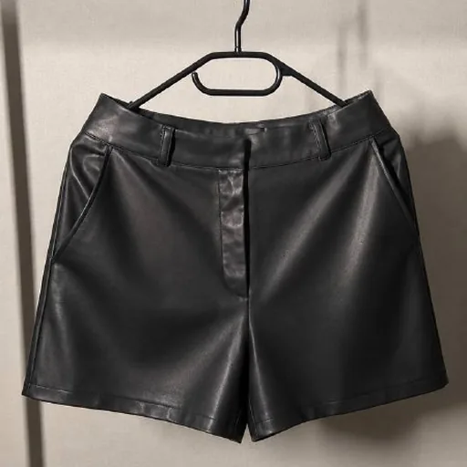 Чёрные кожаные шорты Zara