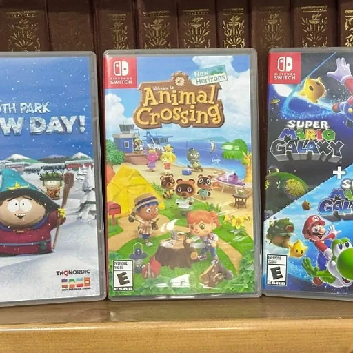 Картриджи Nintendo Switch: South Park, Animal Crossing, Super Mario Galaxy 1+2