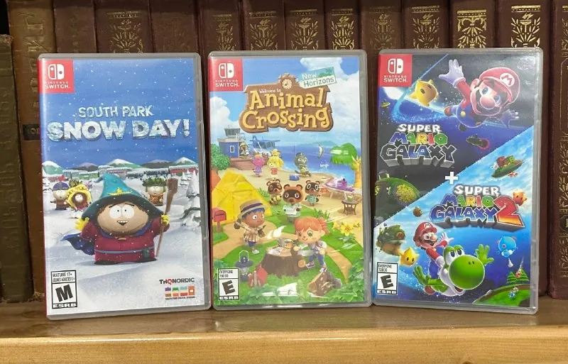 Картриджи Nintendo Switch: South Park, Animal Crossing, Super Mario Galaxy 1+2