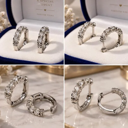 Серьги из белого золота с бриллиантами