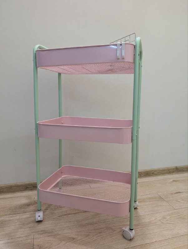 Стеллаж тумбочка тележка на колесиках 2