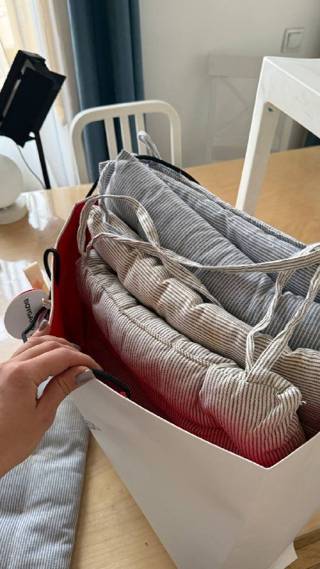 Подушки на стул с завязочками 6 штук 1