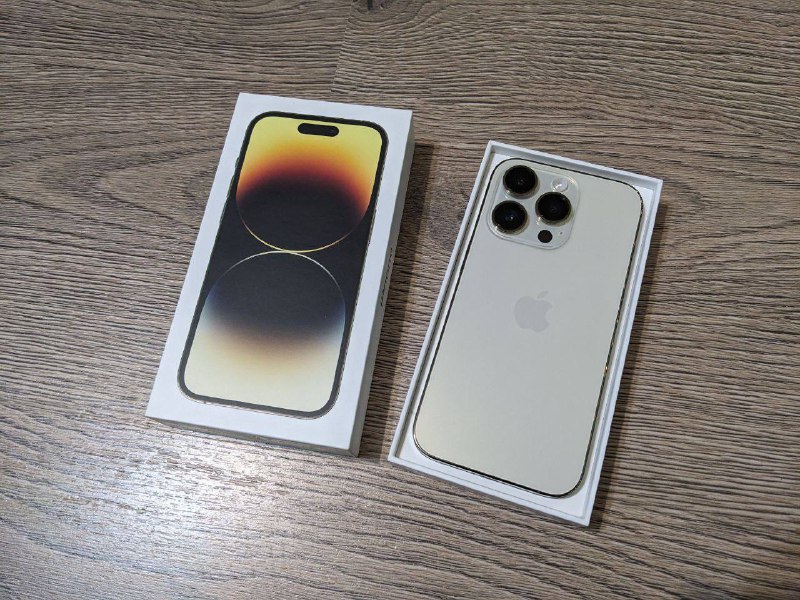 iPhone 14 Pro, 128 Гб, бежево-золотой, в идеальном состоянии