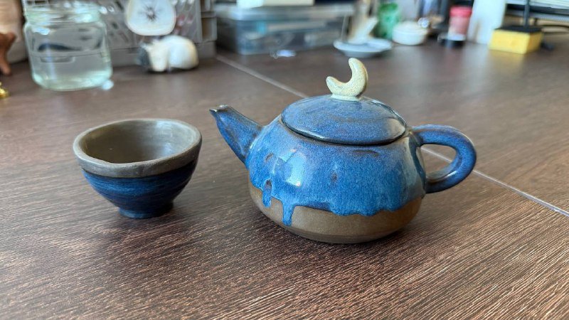 Чайник из пиала из черной глины для чайной церемонии