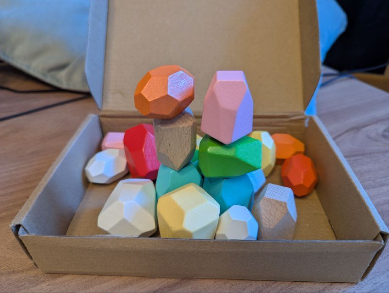 Деревянные цветные блоки для балансировки