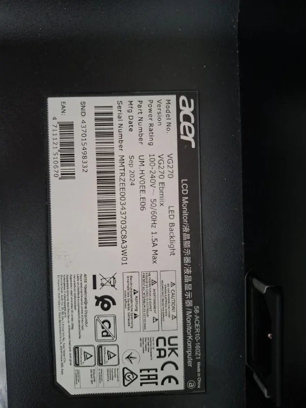 Acer Nitro VG270 монитор на запчасти 1