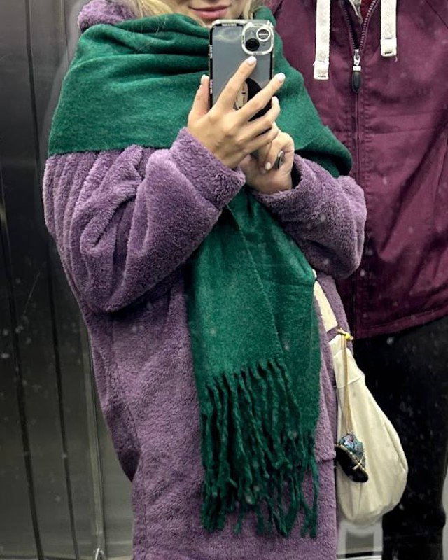шапка плюшевая, перчатки H&M, шарф 6