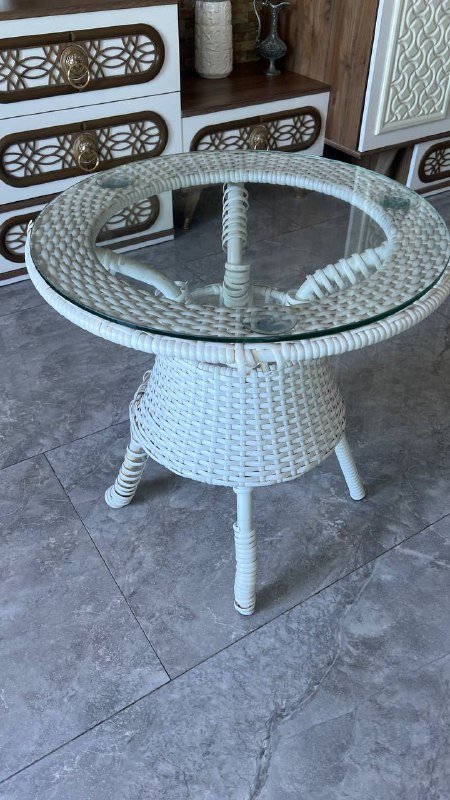 Столик балконный стеклянный 3