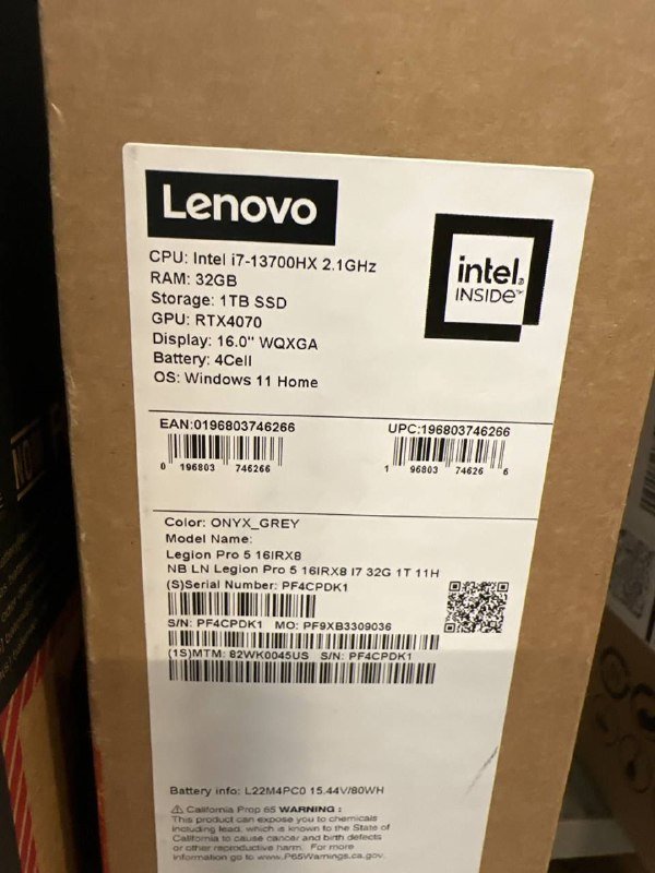 Lenovo Legion Pro 5 16IRX8 ноутбук игровой 32GB 1TB 3