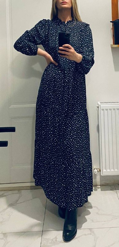 Черное платье Zara, платье H&M в крапинку